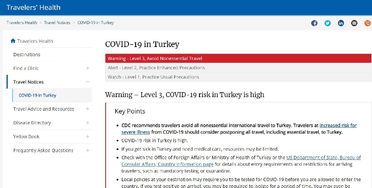 ABD’den, ‘Türkiye çok riskli’ uyarısı
