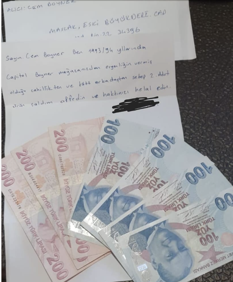 Boyner’e 27 yıl sonra itiraf ve zarf içinde 1000 lira