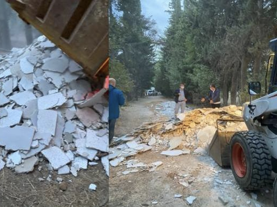 Üsküdar Belediyesi Validebağ’a moloz yığdı