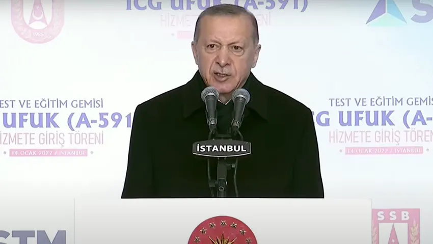Erdoğan: Yerli uçak gemimizle dünyanın en üst ligine çıkacağız