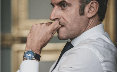 Alım gücü sorulunca Macron, 2400 euroluk saatini gizlice kolundan çıkardı