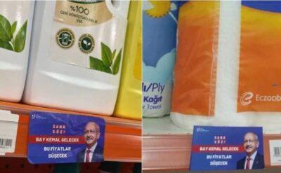 Market raflarında şimdi de Kılıçdaroğlu etiketleri: Fiyatlar düşecek