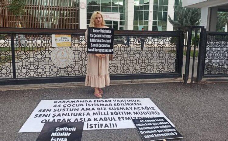Şanlıurfa'da 'Ensar' protestosu: '45 çocuğu koruyamayan müdür görevden alınsın'