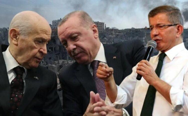 Davutoğlu, Erdoğan ve Bahçeli'den 'Filistin eli' istedi