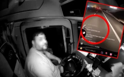 Jandarma, TikTok’çu tır şoförünü canlı yayında uyardı, sonra çevirip ceza yazdı