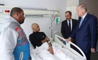 Cumhurbaşkanı Erdoğan Gazze’den getirilen hastaları ziyaret etti