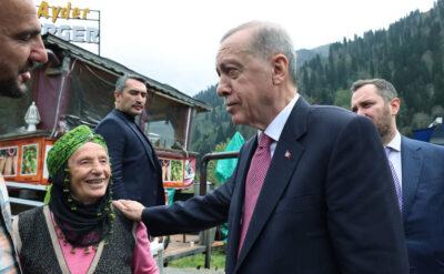 Erdoğan havadan ve yerden Ayder Yaylası’nı inceledi