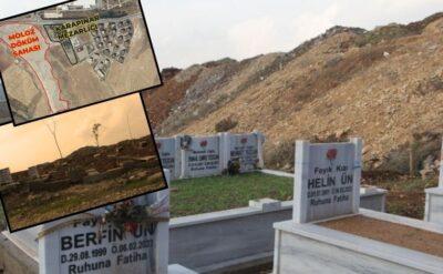 Depremde hayatını kaybedenlerin mezarına moloz dökülüyor