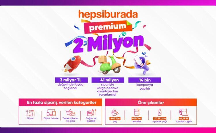 Hepsiburada Premium 2 milyon üyeye ulaştı