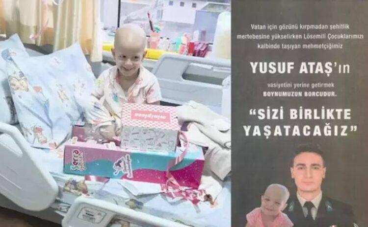 Şehidin arkadaşları ‘Lösemili bir kız çocuğuna bakın’ vasiyetini unutmadı