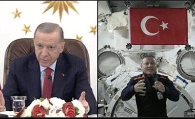 Erdoğan Türk astronot ile uzaydan canlı yayında: Pilot olarak çıktığın irtifadan çok öteye geçtin