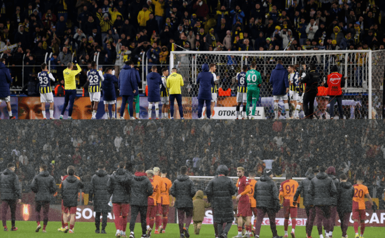 Fenerbahçe ve Galatasaray tribünde de Süper Lig'i katladı