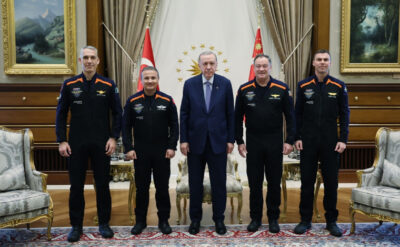Gezeravcı ve Ax-3 mürettebatı Erdoğan’ı ziyaret etti