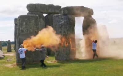 Bu seferki hedef Stonehenge’ti: Turuncu una buladılar