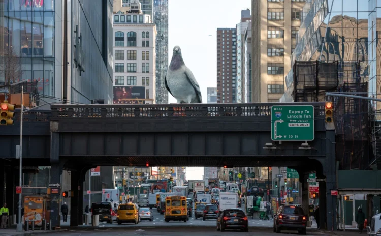 New York'un ortasına dev bir güvercin konacak