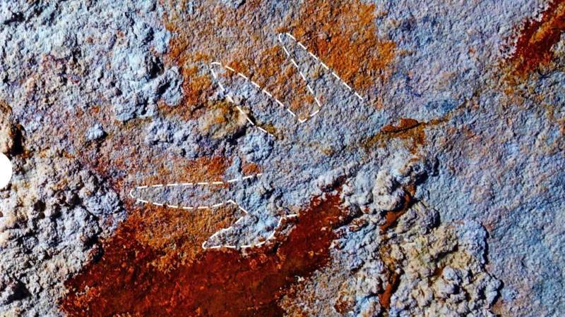 Kırmızı elin keşfi kilit önemde: 67 bin 800 yıllık mağara resmi bulundu