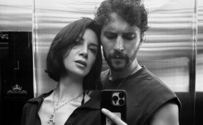 Ahu Yağtu ve Bora Cengiz’den romantik asansör pozu