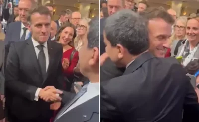 Macron Malum Abdi ile kucaklaştı